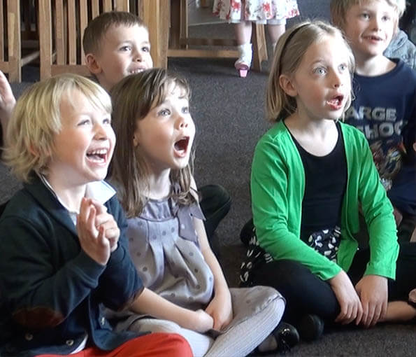 Children gasping at sheffield entertainer