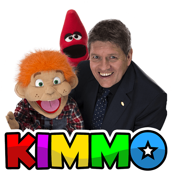 Party entertainer. Magician and Ventriloquist Kimmo with Charlie and Red Crayon